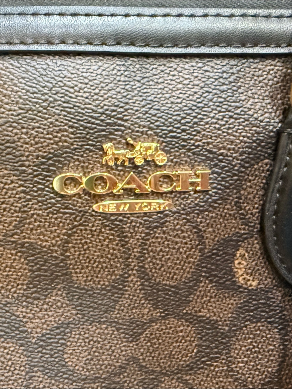 Coach Rowan Satchel Walmit and Black with Gold - Picture 3 of 6